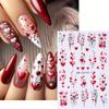 5D валентинки рельефные наклейки для ногтей сердце цветок красное сердце любовь DIY романтический маникюр украшение