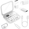 Дорожный адаптер USB-C Kit для IPhone, Pixel и Galaxy: USB-A на C, Micro-USB на C, Type-C на Lightning, Короткий кабель USB-C, OTG, Зеркальный чехол