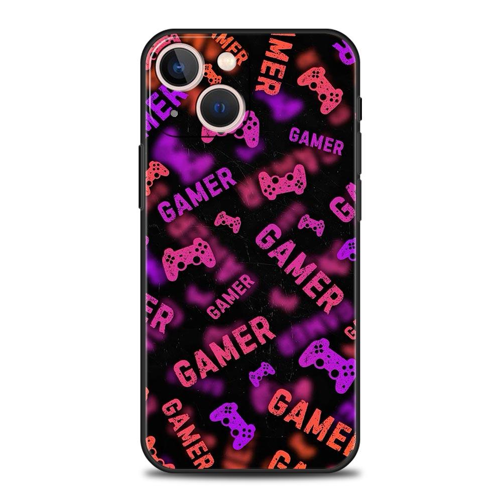 Game Controller Graphic Phone Case For iPhone 17 16 15 Pro Max 11 12 13 14 7 8 Plus SE 2020 X XR XS Cover Soft Black