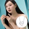 [Stonehenge]] Love Duet Silver Necklace Sa25B43T