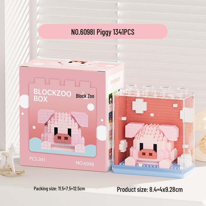 Квадратный Зоопарк Санта Клаус Панда и Тигр Строительные Блоки - Совместимы с Лего, Идеальный Подарок