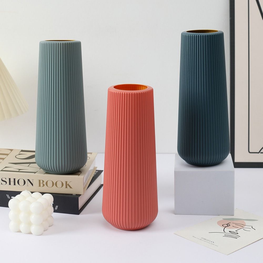 Flower Art Plastic Vase Vertical Nordic Vase Ornaments Simple Hydroponic Vase Water-grown Flowers