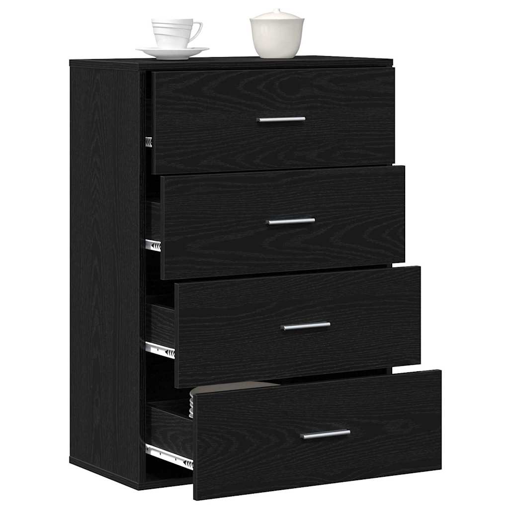Sideboard Black Oak Effect 60 x 31 x 84 cm Engineered Wood