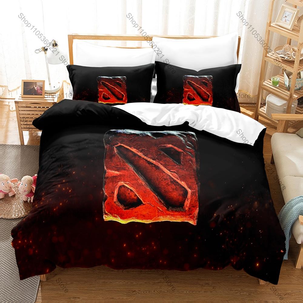 Dota 2 3PCS Bedding Set Duvet Cover And Two Pillowcases Microfiber 3D Digital Printed Game Bed Linens Home Decoration