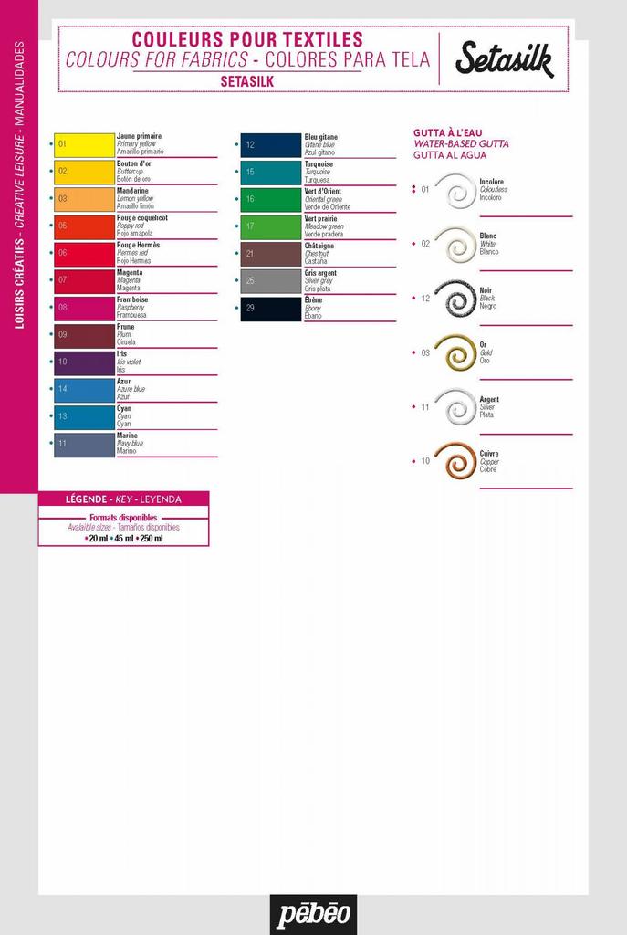 Pebeo Acrylic Paint for Fabric Hand Painting and Sun Dyeing Setasilk 45ml Magenta 07 Water-based [product]