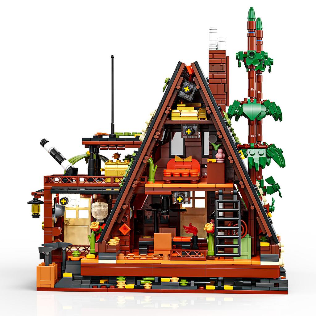 Ovly Лесная бревенчатая хижина Деревянный дом Здание MOC Игрушка Обучающие Декоративные украшения Набор блоков Детский подарок на день рождения
