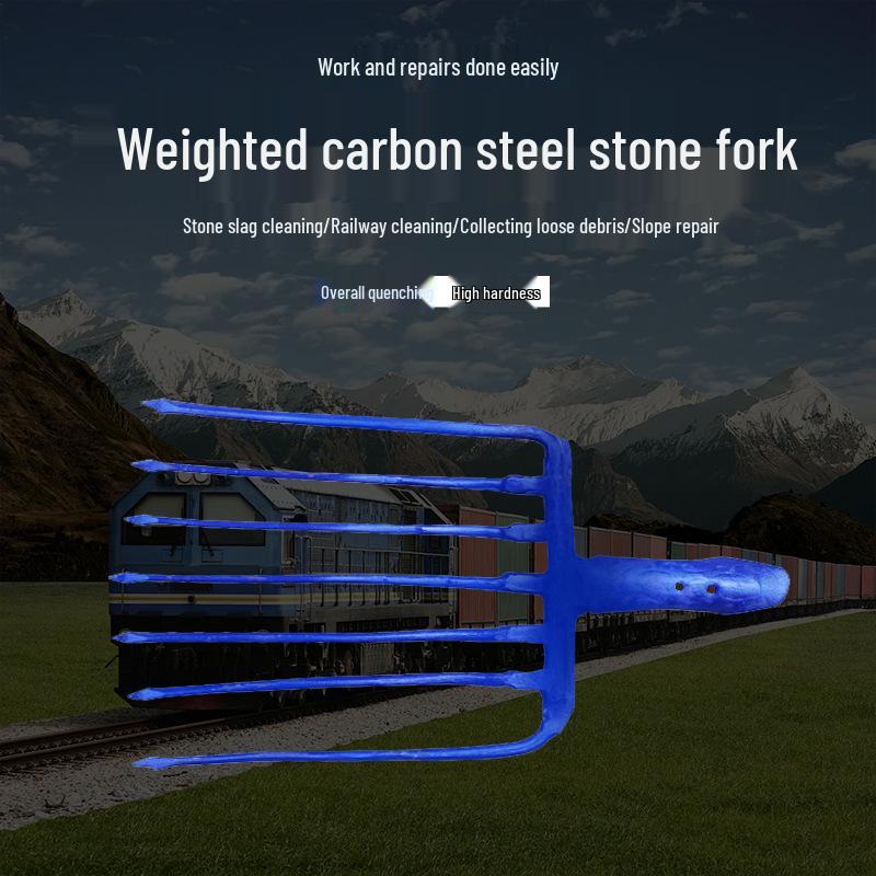 Промышленная стальная девятизубая вилка: Сельскохозяйственный инструмент с рукояткой из массива дерева