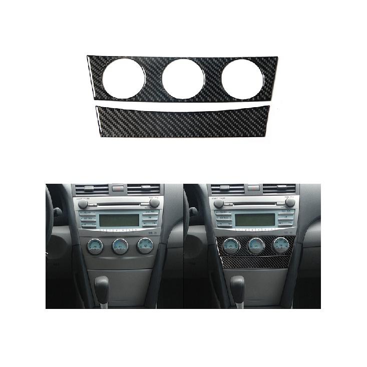 Для Toyota Camry 07-11 наклейки из углеродного волокна на центральной консоли, панель переключателей кондиционера, задняя панель, боковое вентиляционное отверстие, крышка