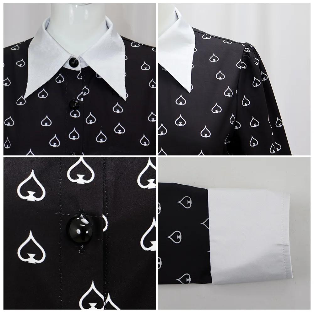 Аниме Косплей Уэнсдей Аддамс Американская Драма То же Платье Уэнсдей Женское Черное Платье Костюм на Хэллоуин Для Женщины