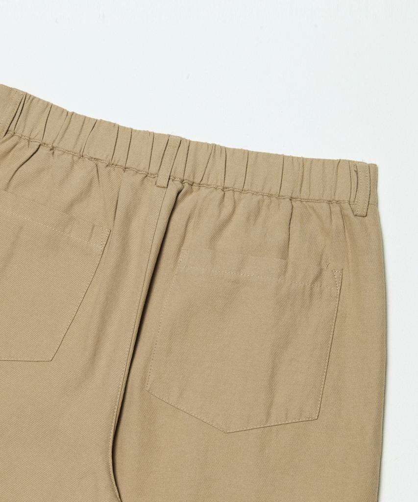 GLW Wide Big Pocket Elastic Waist Cargo Pants Dark Beige