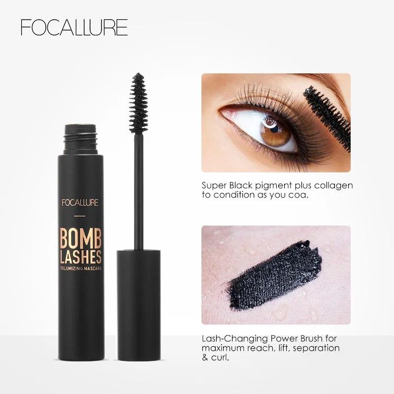 Focallure Professional 3D Black Mascara Volume Curling Makeup Waterproof Thick Lengthening Eyes Makeup Cosmetic