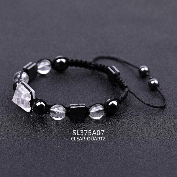 Пирамида Квадратные Бусины Mix Match Плетеный Браслет Женский Тигровый Глаз Аметист Лазурит Браслет-Подвеска Кристалл Энергии Ювелирные Изделия YSL