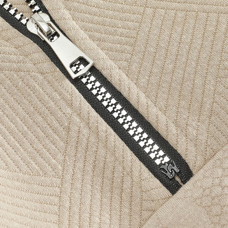 Callaway Вышитый ретро повседневный свитер с воротником-стойкой на молнии свободная вязка плотный жаккардовый сшивание осенне-зимний свитшот с длинными рукавами