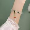 Jade Bead Small Peach Blossom Weaving Female Niche Design Student Girlfriends Gift Ball Bead Bracelet