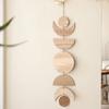 Phase Garland Sunmoon Wall Hanging Celestial Ornament Wall Decor Wooden Pendant Wood Chip Pendant
