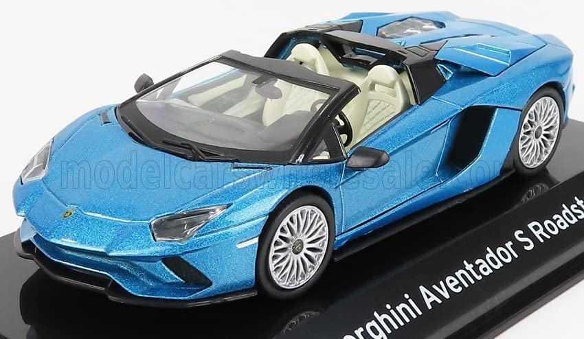 Lamborghini Aventador Mini Car 1/43 LAMBORGHINI AVENTADOR S Spider 2017 (Blue Metallic) with Case