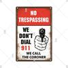 Warning Metal Sign Vintage Plaque Metal Caution Area 51 No Trespassing Retro Garden and Yard Caution Tin Sign Garage Park Decor