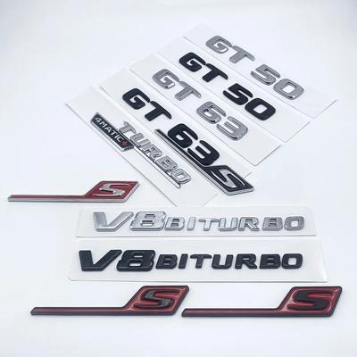 3D ABS Плоские Буквы GT50 GT53 GT63 GT63S V8 Biturbo 4matic+ ABS Шильдик для Mercedes Benz AMG C190 X290 Наклейка на Бок Багажника Автомобиля TN2