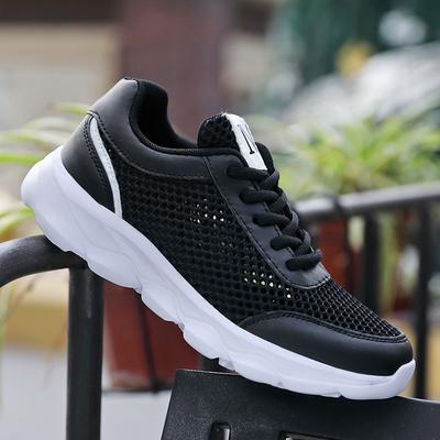 Летние новые женские повседневные туфли с крупной сеткой, на шнуровке, универсальные, спортивные туфли
