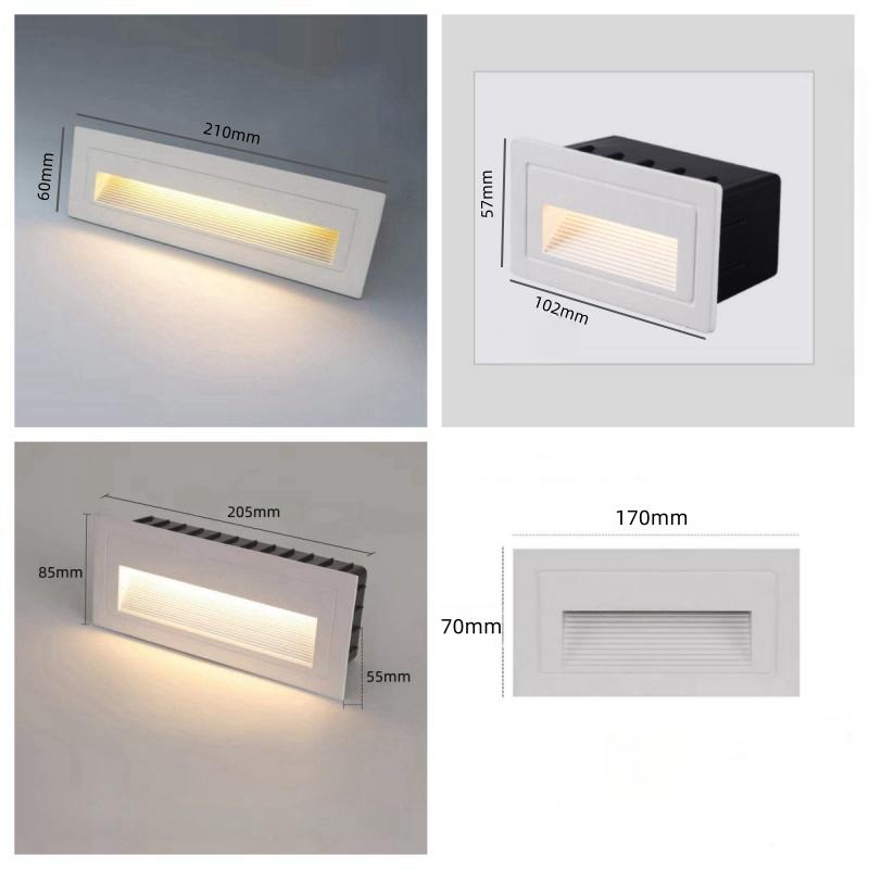 LED IP65 Waterproof Stairs Step Light Outdoor Wall Lamp Corner Garden Street Footlight Recessed for Porch Yard Balcony 220V