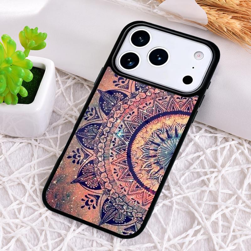 Богемный Чехол для Телефона с Тай-дай и Мандалой в Стиле Хиппи для iPhone 17 Air 16 15 11 12 14 13 Pro Max Ударопрочный Чехол