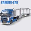 1/50 Alloy Double Deck Flatbed Trailer Model Diecast Metal Heavy Semi Trailer Transport Vehicle Truck Car Model Simulation Kids Gifts