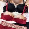 Luxury Lingerie Set for Women Lace Sexy 1/2 Thin Cup Push Up Bra Summer Seamless Comfort Intimates Underwear and Panties Sets