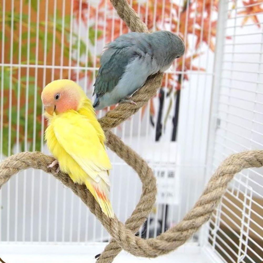 with Suction Cups Parrot Perch DIY Bendable Bird Climbing Linen Rope Stable Bird Perch Stand  Home