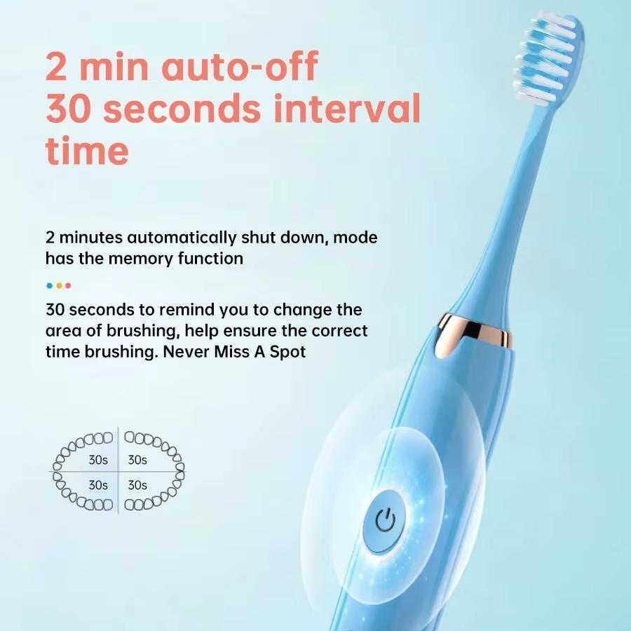 Electric Sonic Toothbrush 5 Speed Mode Soft Hair USB Rechargeable Waterproof Ultrasonic Whitening Tooth Brushes Replacement Head
