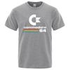 Loose Men T-shirts Summer 64 Print T Shirt C64 SID Amiga Retro Cool Design Street Short Sleeve Top Tee Cotton Clothing