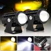 2Pcs Dual Color Light Motorcycle Mini Driving Light LED Headlight Projector  Scooter Lighting