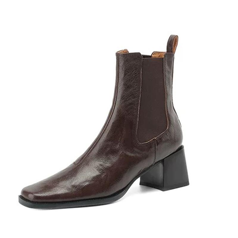 Женские ботильоны челси, дизайнерские туфли на толстом среднем каблуке, зимние классические туфли-оксфорды 2024 года, новые брендовые гладиаторские туфли Chaussures Femme