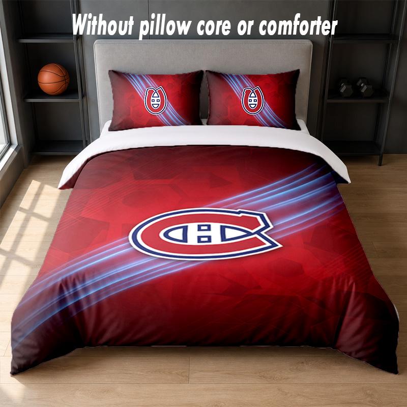 Montreal Canadiens Design Bed Bedding Set 1 Duvet Cover + 2 Pillowcases Soft Breathable Household Bed Linens