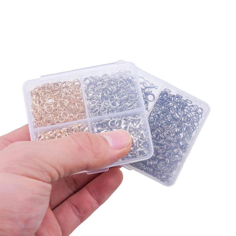 500Pcs/Box Jewelry Making Kit Lobster Clasps & Jump Rings With Box For Diy Chain Necklace Bracelet Anklet Supplies Connectors
