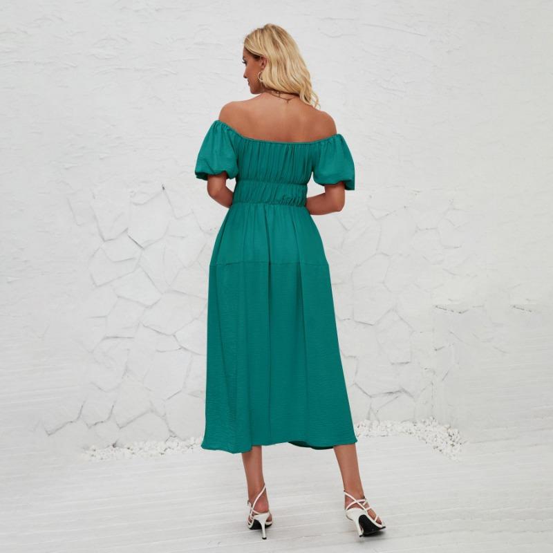 Летнее женское модное однотонное плиссированное платье без бретелек длиной до щиколотки с v-образным вырезом