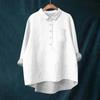 Женская рубашка-блузка с длинными рукавами и пуговицами, однотонный повседневный подол, нестандартный воротник рубашки