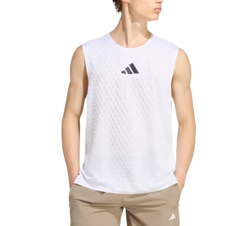 adidas Мужской жилет Hybrid Elite Climacool 3D, круглый вырез, удобный, однотонный, Топы мужские LF6463