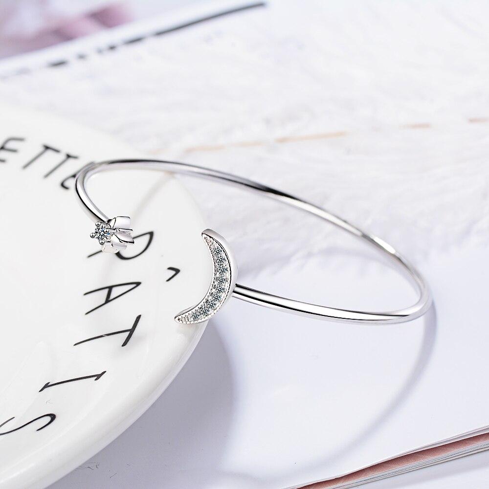925 стерлингового серебра мода звезда и луна браслеты браслет мозаика циркон браслеты для женщин и девочек дропшиппинг S-B35