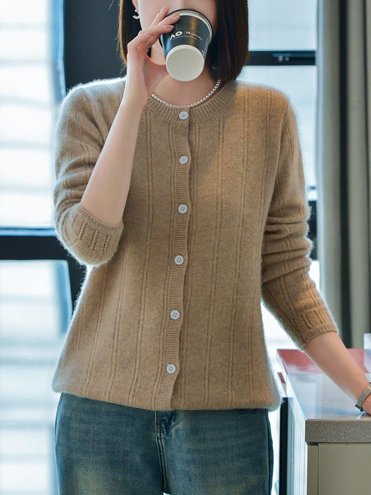 Женский кашемировый кардиган Qinghe кашемир 30% кашемир 70% шерсть осенне-зимний кашемировый кардиган мягкий и теплый