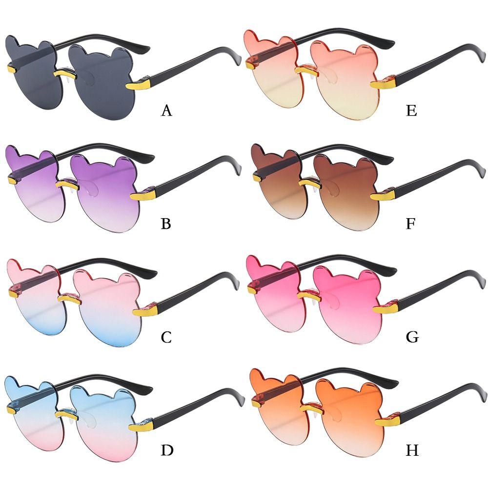 Cartoon Bear Children Rimless Sun Glasses Outdoors Eyewear Cute Baby Sunglasses  for Boys Girls