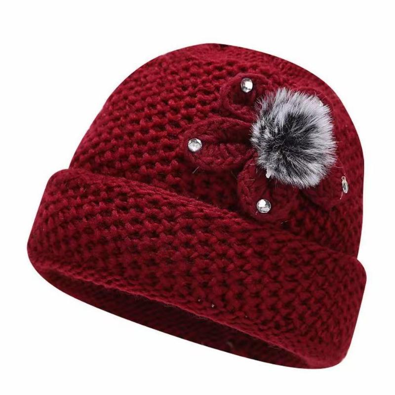 Шапка для пожилой женщины средней толщины, зимняя, вязаная, теплая, шерстяная, плюшевая, для мамы, для пожилого мужчины, от холодного ветра, утолщенная