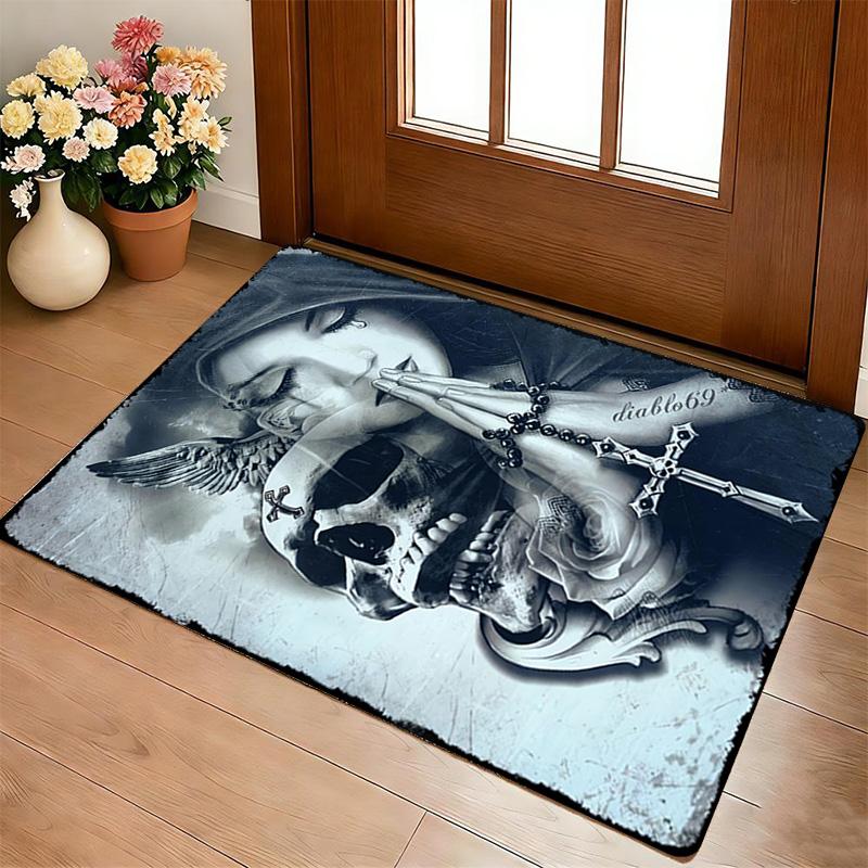 Prayer Skull Living Room Nonslip Area Rug Soft Carpet For Bedroom Game Playroom Sofa Office Home Decor Doormat Christmas Gift C9302525