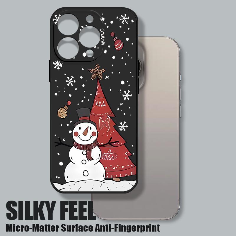 Чехол-шнурок с рисунком рождественского снеговика для iPhone 17 15 16 Pro Max 12 13 14 Pro Max 16e Air 11 Ударопрочный мягкий ремешок Чехол для телефона
