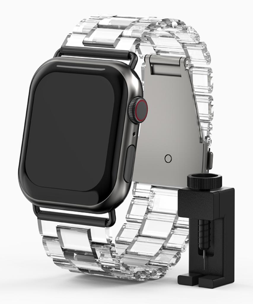 Прозрачный ремешок Nuateu Crystal Clear, совместимый со всеми моделями Apple Watch 11/10/9/8/7/6/5/4/Se3/Ultra 3