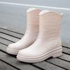 Новые резиновые сапоги женские модные резиновые сапоги средней высоты женские корейская версия трендовой рабочей обуви для взрослых женские нескользящие