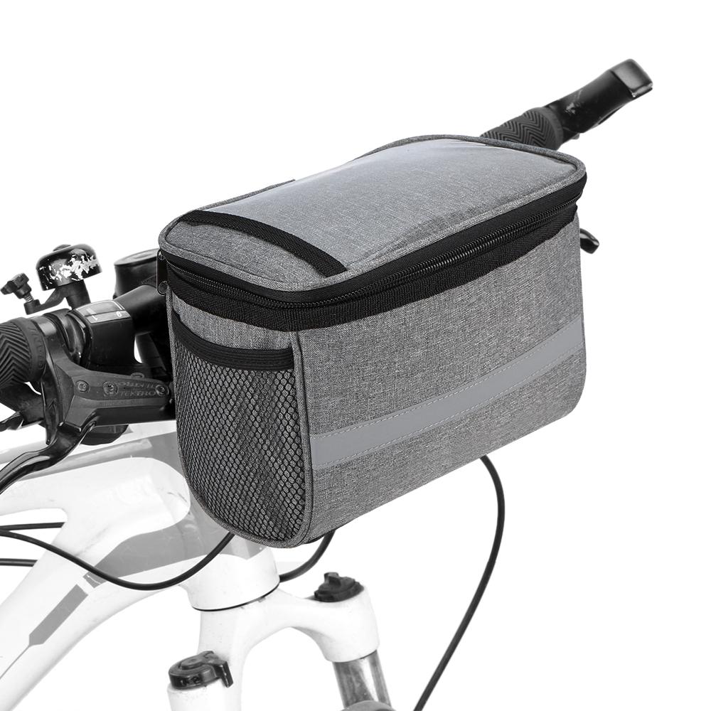 Изолированная передняя сумка для велосипеда, сумка на руль велосипеда MTB, сумка-холодильник для корзины со светоотражающей полосой