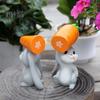 2 шт. пасхальные фигурки кролика, украшения из смолы в виде кролика с морковкой, весенняя настольная статуя кролика для домашнего декора стола в саду