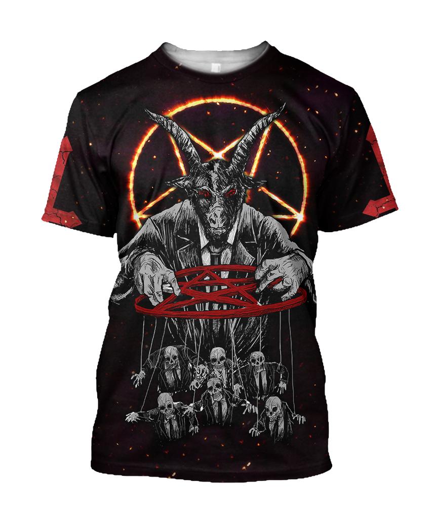 Devil Pattern 3d Print T-shirt Summer Short Sleeve Streetswear Fashion O Neck Men's T-shirts