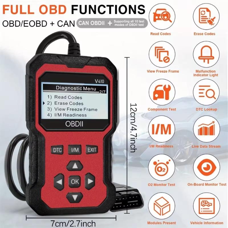 Промышленный диагностический сканер OBD2 Дисплей высокого разрешения Совместимость с несколькими языками Автомобильный диагностический инструмент