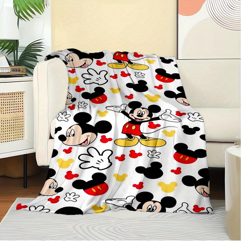 1pc Flannel Mickey Cartoon Pattern Bed Cover Rug Sofa Blanket Birthday Gift Home Decor Room Bedroom Bedding Decoration